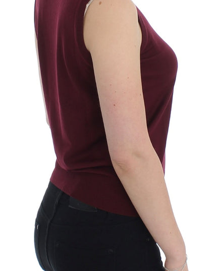 Dolce & Gabbana Red Sleeveless Crewneck Vest Pullover