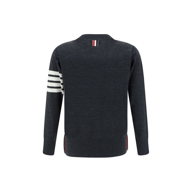 Thom Browne Gray Fleece Wool Cardigan
