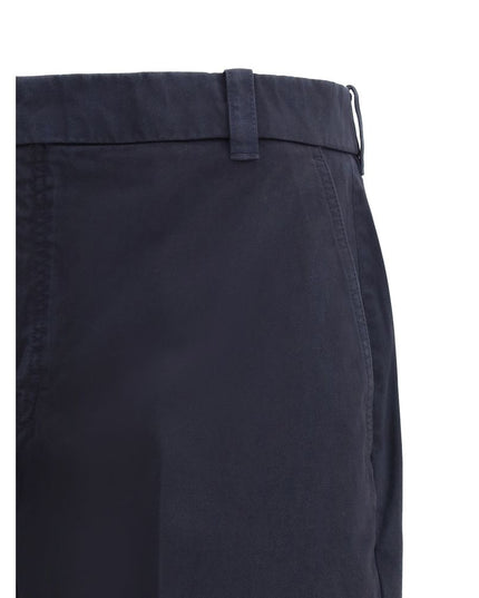 Thom Browne Blue Cotton Casual Pants