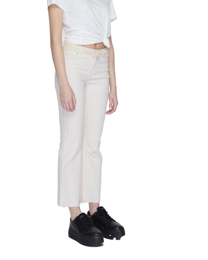 Vero Moda Beige Cotton Bootcut Jeans