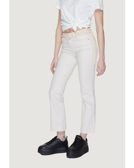 Vero Moda Beige Cotton Bootcut Jeans