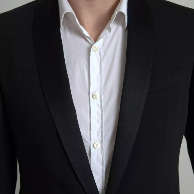 Dolce & Gabbana Black Wool Single Breasted MARTINI Blazerclothing