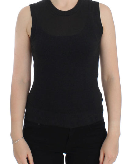 Dolce & Gabbana Black Sleeveless Crewneck Vest Pullover