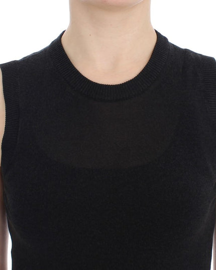 Dolce & Gabbana Black Sleeveless Crewneck Vest Pullover