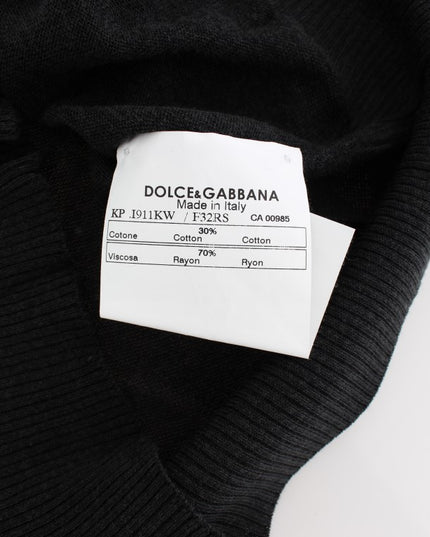 Dolce & Gabbana Black Sleeveless Crewneck Vest Pullover