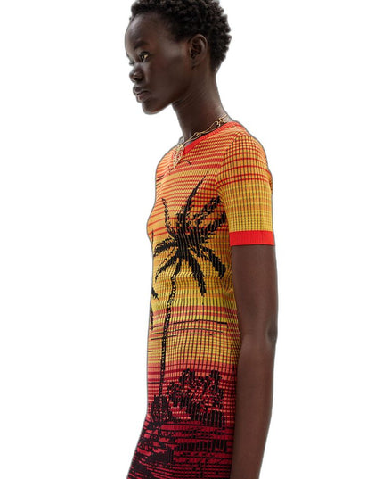 Desigual Red Viscose Midi Dress