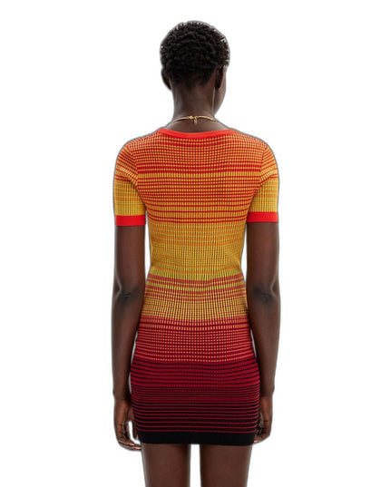 Desigual Red Viscose Midi Dress