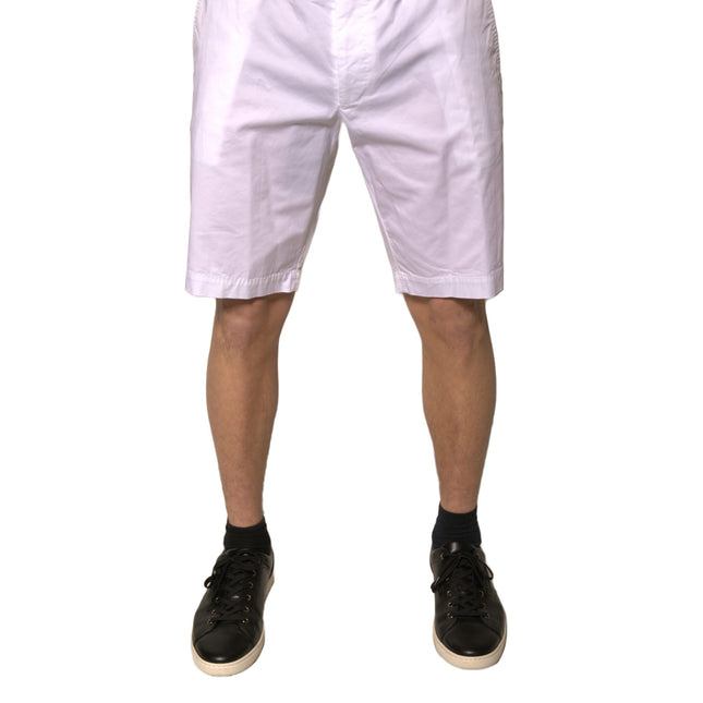 Dolce & Gabbana White Chinos Cotton Stretch Casual Shorts
