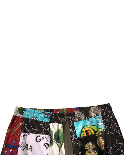 Dolce & Gabbana Multicolor Patchwork Cargo Bermuda Shorts