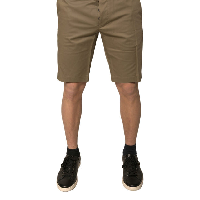 Dolce & Gabbana Brown Chino Cotton Stretch Casual Shorts