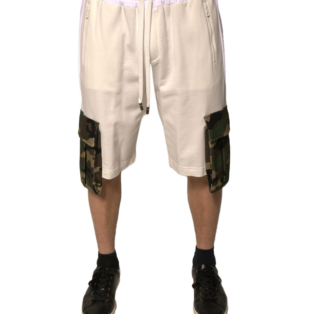 Dolce & Gabbana Beige Cotton Men Casual Cargo Bermuda Shorts