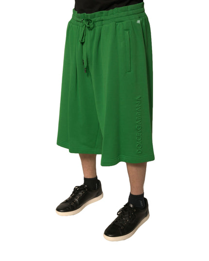 Dolce & Gabbana Green Cotton Blend Men Bermuda Shorts