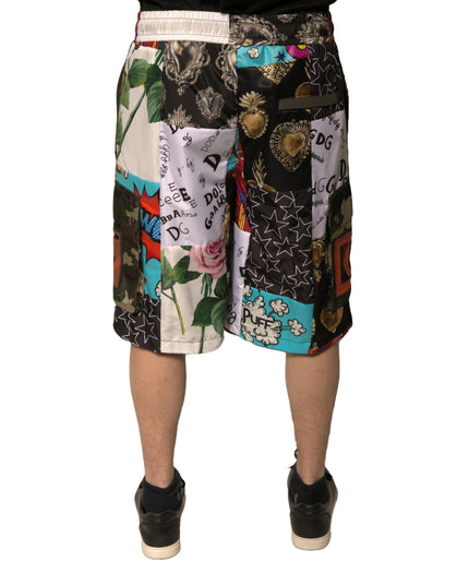 Dolce & Gabbana Multicolor Patchwork Cargo Bermuda Shorts