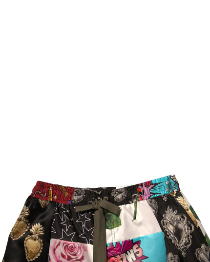 Dolce & Gabbana Multicolor Patchwork Cargo Bermuda Shorts