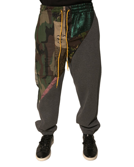 Dolce & Gabbana Multicolor Patchwork Cotton Jogger Sweatpants Pants