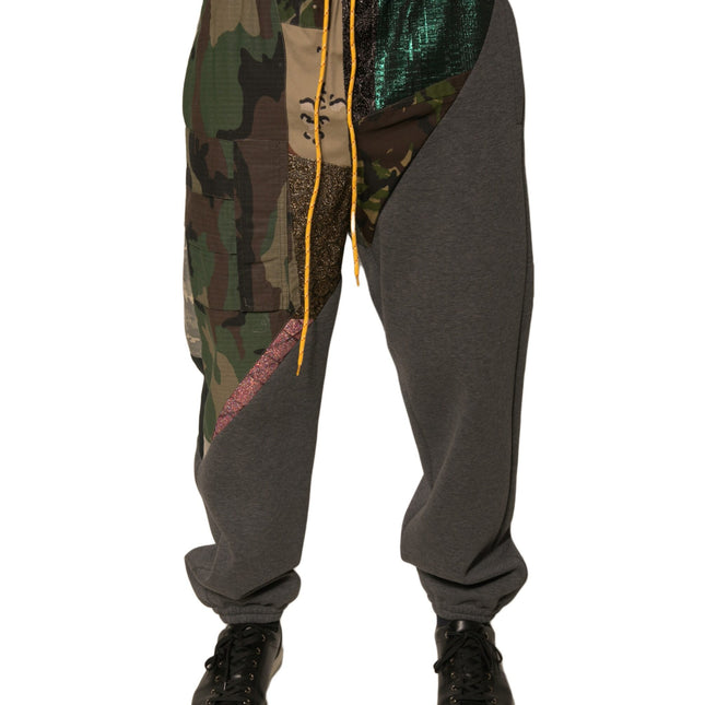 Dolce & Gabbana Multicolor Patchwork Cotton Jogger Sweatpants Pants