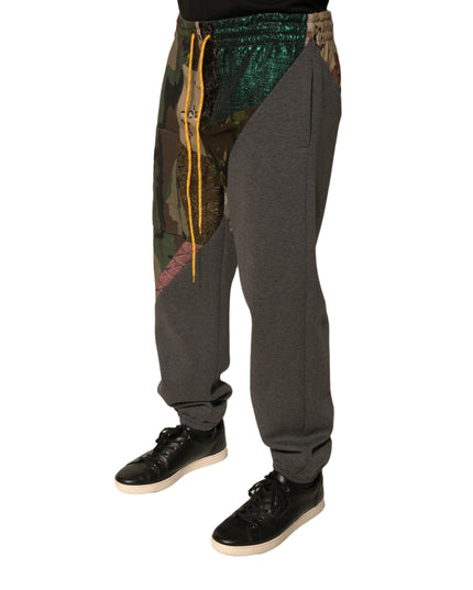 Dolce & Gabbana Multicolor Patchwork Cotton Jogger Sweatpants Pants