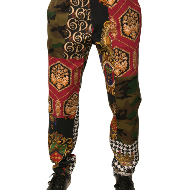 Dolce & Gabbana Multicolor Patchwork Men Dress Pants