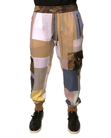 Dolce & Gabbana Multicolor Patchwork Jogger Sweatpants Pants
