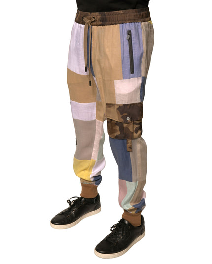 Dolce & Gabbana Multicolor Patchwork Jogger Sweatpants Pants