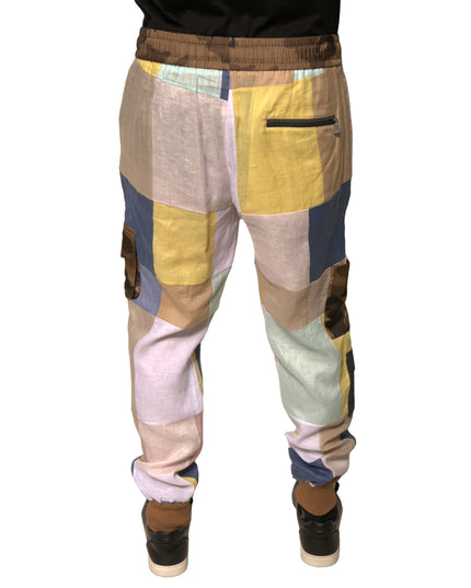 Dolce & Gabbana Multicolor Patchwork Jogger Sweatpants Pants