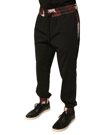 Dolce & Gabbana Black Camouflage Wool Jogger Sweatpants Pants