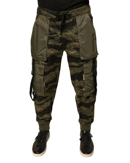 Dolce & Gabbana Green Cotton Jogger Cargo Pants