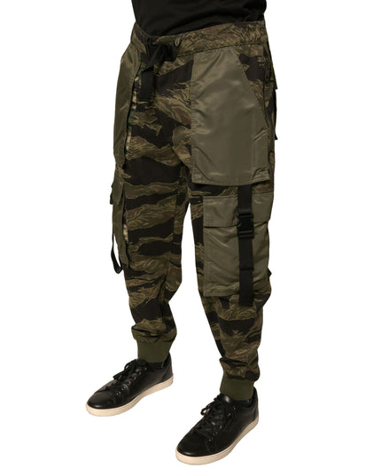 Dolce & Gabbana Green Cotton Jogger Cargo Pants