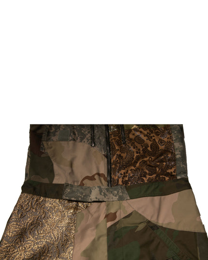 Dolce & Gabbana Multicolor Patchwork Camouflage Overall Pants