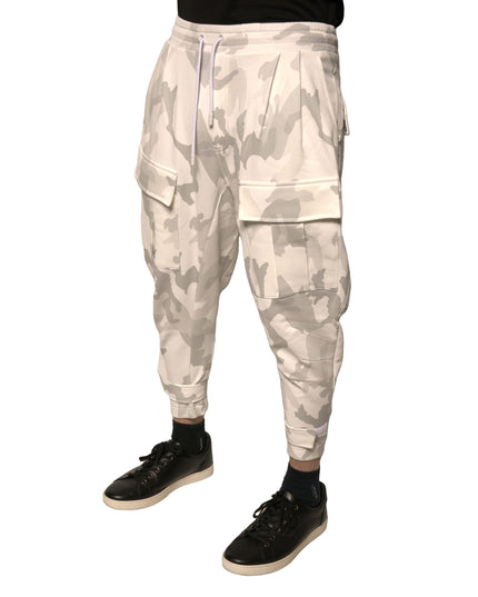Dolce & Gabbana White Camouflage Cargo Jogger Pants