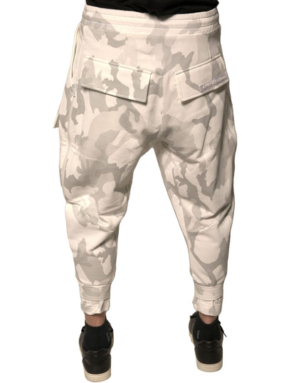 Dolce & Gabbana White Camouflage Cargo Jogger Pants