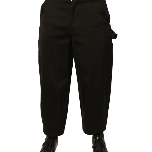 Dolce & Gabbana Black Cotton Mid Waist Cropped Pants