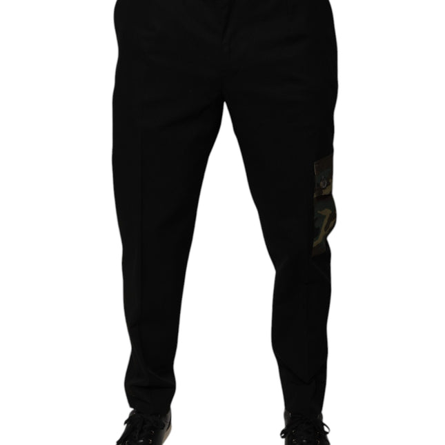 Dolce & Gabbana Black Cotton Men Cargo Casual Pants