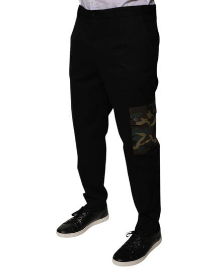 Dolce & Gabbana Black Cotton Men Cargo Casual Pants
