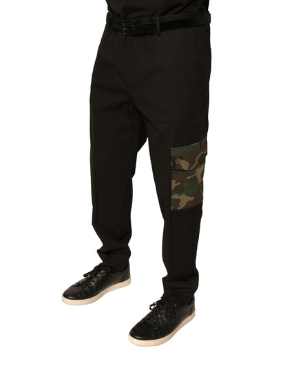 Dolce & Gabbana Black Cotton Men Cargo Casual Pants