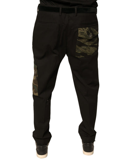 Dolce & Gabbana Black Cotton Men Cargo Casual Pants