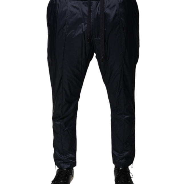 Dolce & Gabbana Dark Blue Cotton Skinny Sweatpants Pants