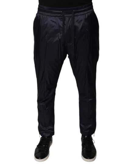 Dolce & Gabbana Dark Blue Cotton Skinny Sweatpants Pants