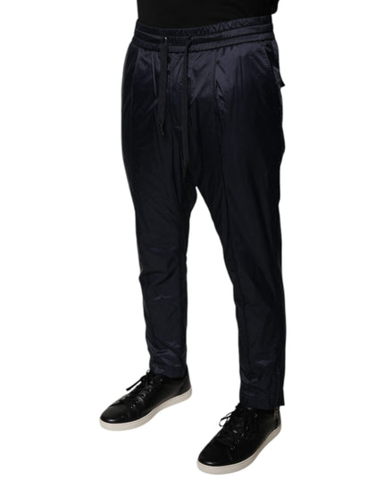 Dolce & Gabbana Dark Blue Cotton Skinny Sweatpants Pants