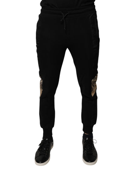 Dolce & Gabbana Black Leopard Slim Fit Jogger Pants