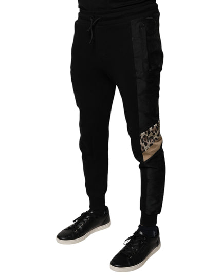Dolce & Gabbana Black Leopard Slim Fit Jogger Pants