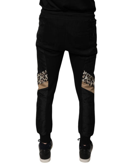 Dolce & Gabbana Black Leopard Slim Fit Jogger Pants