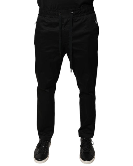 Dolce & Gabbana Black Cotton Stretch Skinny Sweatpants Pants