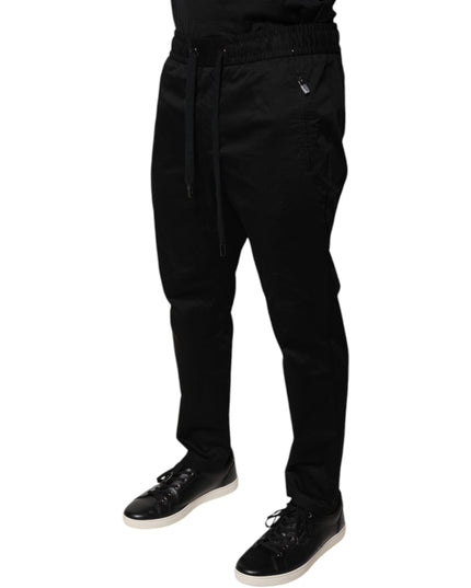 Dolce & Gabbana Black Cotton Stretch Skinny Sweatpants Pants