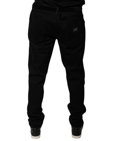 Dolce & Gabbana Black Logo Cotton Stretch Skinny Denim Jeans