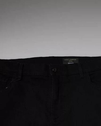 Dolce & Gabbana Black Logo Cotton Stretch Skinny Denim Jeans