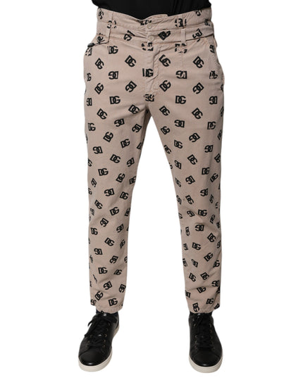 Dolce & Gabbana Beige Logo Cotton Skinny Denim Jeans