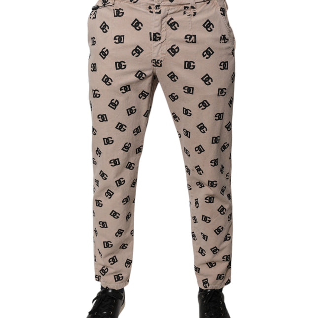 Dolce & Gabbana Beige Logo Cotton Skinny Denim Jeans