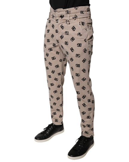 Dolce & Gabbana Beige Logo Cotton Skinny Denim Jeans