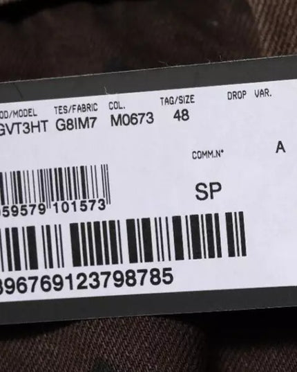 Dolce & Gabbana Brown Logo Cotton Straight Denim Jeans